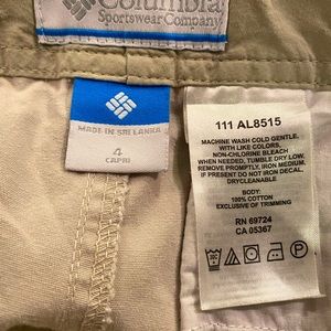Columbia Sports Wear Capri size 4